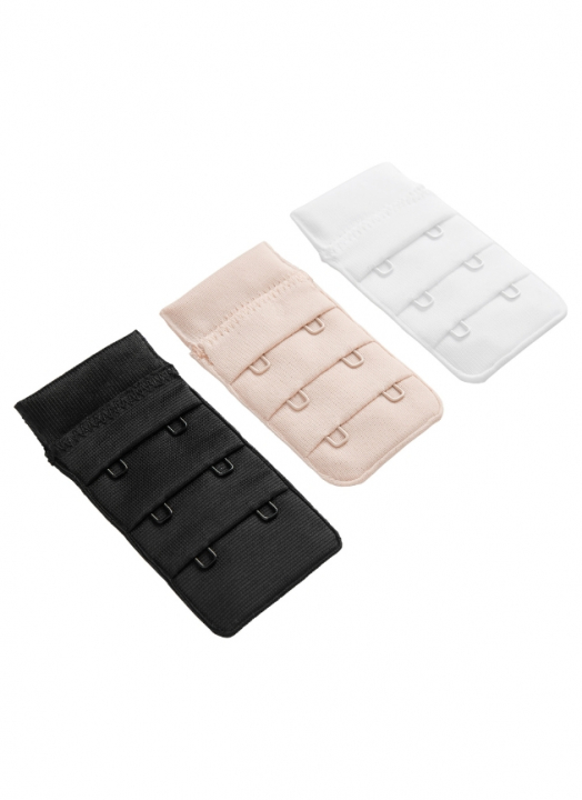 BH-Verlängerung, 2 Haken, Schwarz/Weiß/Beige, 3er-Pack