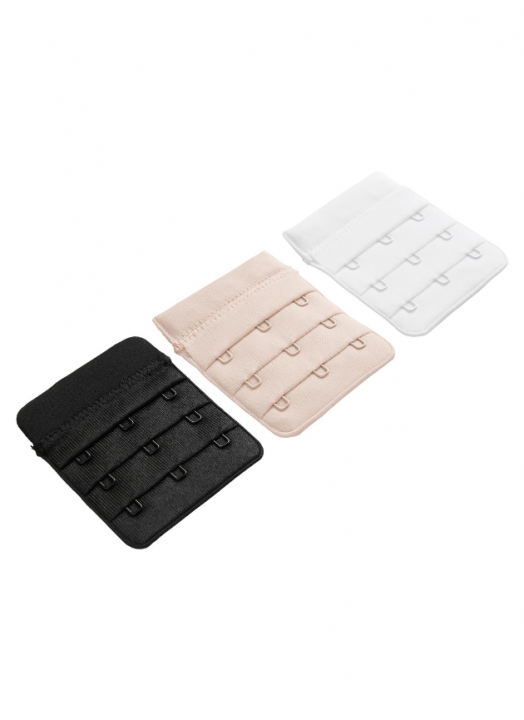 BH-Verlängerung, 3 Haken, Schwarz/Weiß/Beige, 3er-Pack