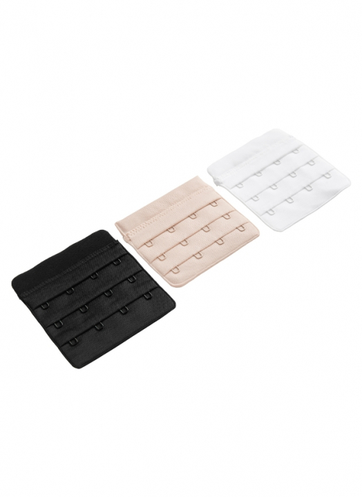 BH-Verlängerung, 4 Haken, Schwarz/Weiß/Beige, 3er-Pack